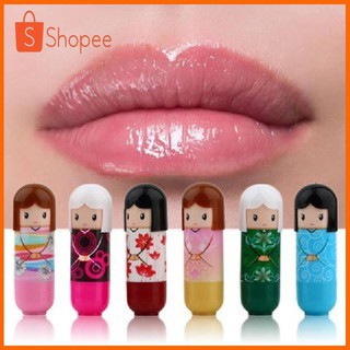Son dưỡng môi chống nứt nẻ thiết kế vỏ hình búp bê Kimono dễ thương