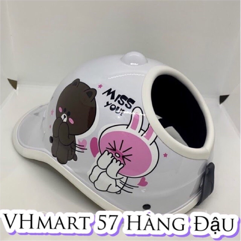 Mũ bảo hiểm lưỡi trai khoét lỗ dành cho phụ nữ búi tóc, buộc tóc cao