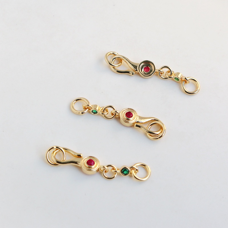 Cặp Móc Khóa Mạ Vàng 14K Đính Đá Zircon Tự Làm