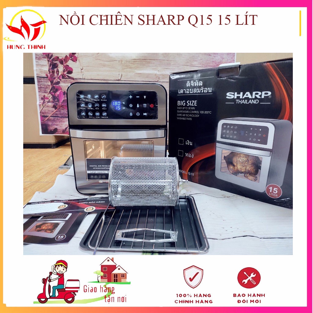 (BH 12 THÁNG)NỒI CHIÊN KHÔNG DẦU Sharp Q15 ĐIÊN TỬ-DUNG TÍCH 15L