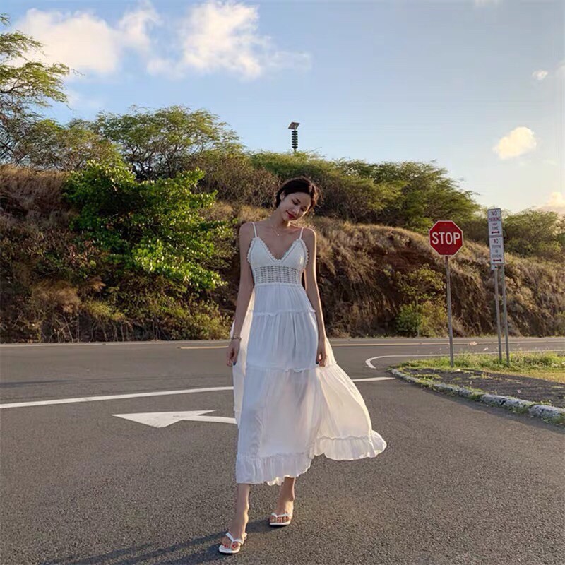 váy hai dây nơ lưng | BigBuy360 - bigbuy360.vn