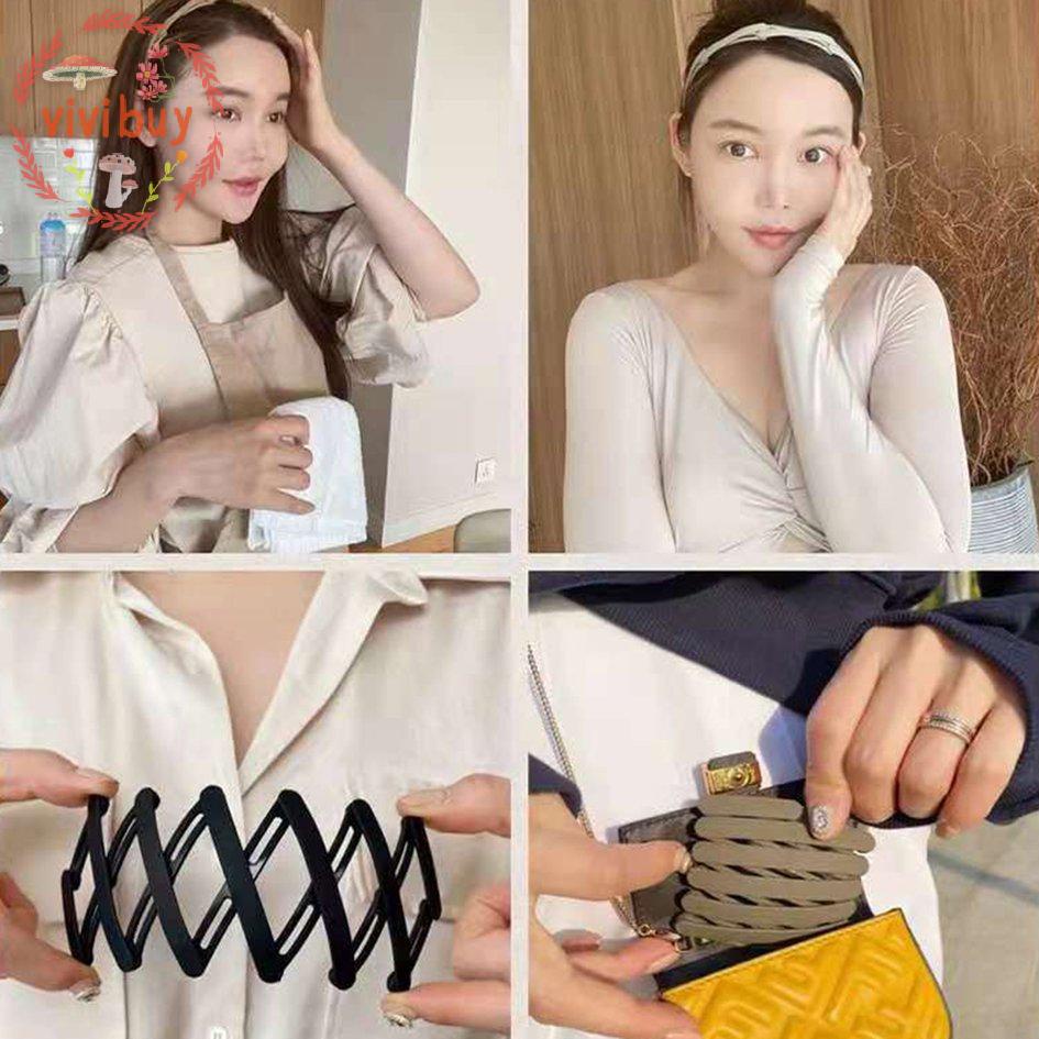 Băng đô cài tóc chống trượt có thể thu gọn phong cách Nhật Hàn
