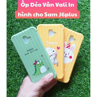 Ốp Lưng Samsung J6 plus - Ốp Silicon Dẻo vân Kẻ Vali In Hình Cực Xinh - Chống Sốc - Chống Bẩn