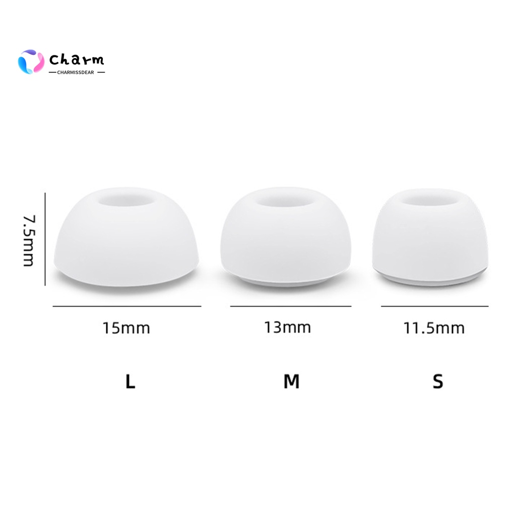 Cặp nút tai nghe bằng silicone mềm chống bụi/ chống trượt thoải mái thích hợp cho Airpods Pro
