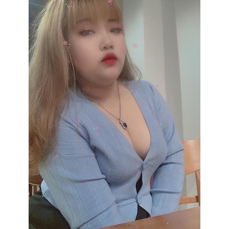 Áo croptop len 2 nút bigsize 50-85kg