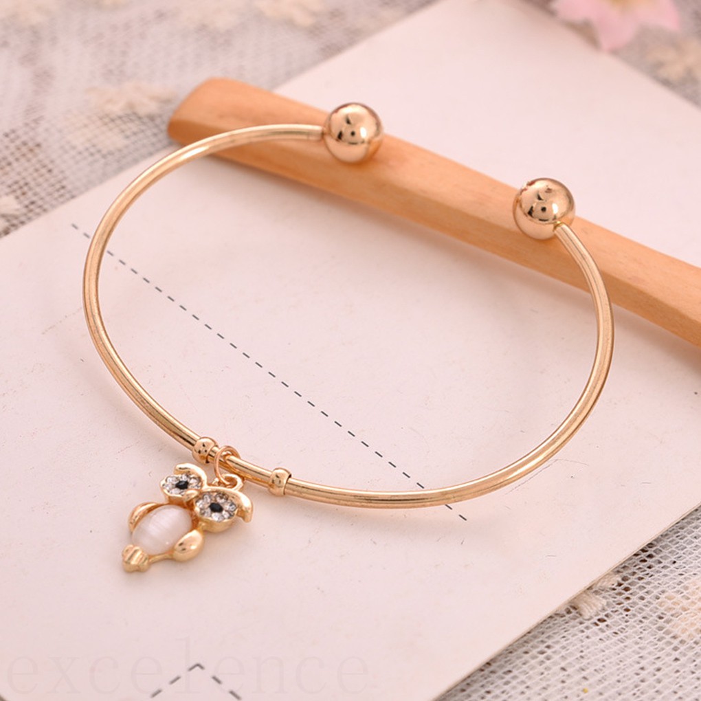 Đồng Hồ Mặt Hình Cú Mèo Đính Đá Thời Trang Cho Nữ