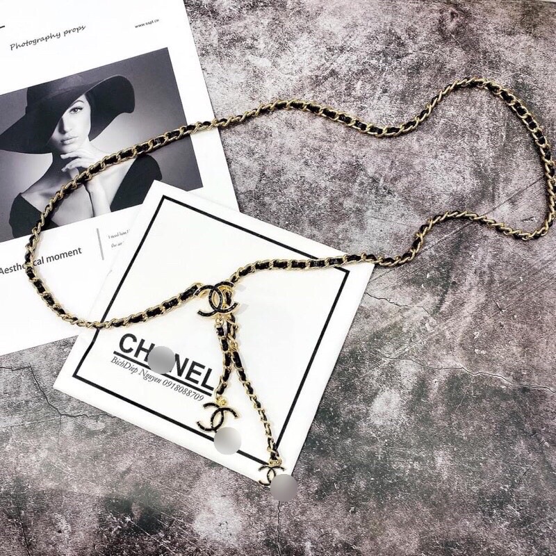Đai xích Chan€nl bản vip sang chảnh, belt váy dây da hãng , phụ kiện thắt lưng nữ thời trang - Hari korea Accessories