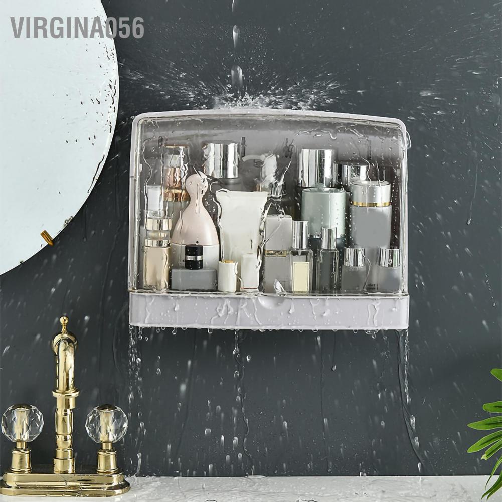 Có thể bán buôn Hộp lưu trữ mỹ phẩm Chống bụi Bụi Tổ chức trang điểm treo tường Punch Giá sản chăm sóc da miễn phí cho phòng tắm Hàng giao ngayVirgina056