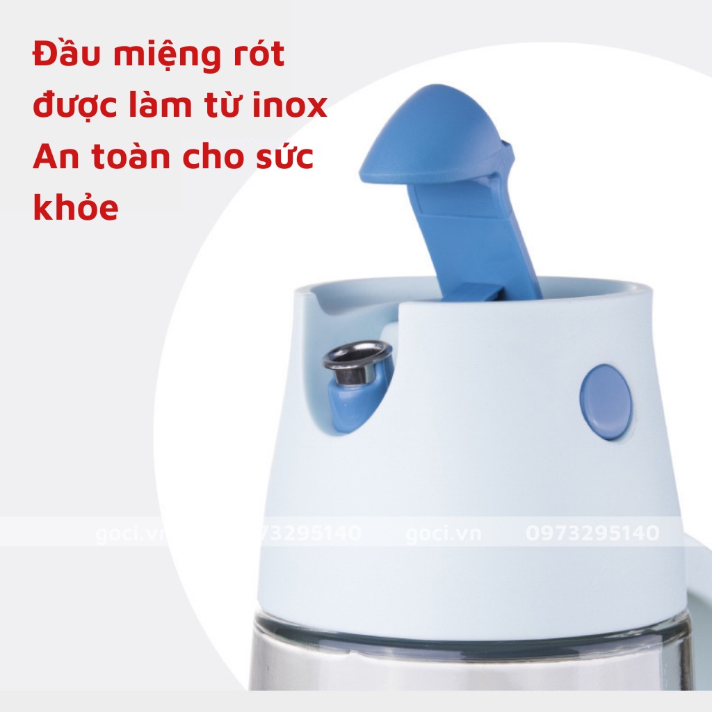 Bình đựng dầu ăn thủy tinh có chia vạch tay cầm dung tích 650ml tiện ích cho nhà bếp xinh