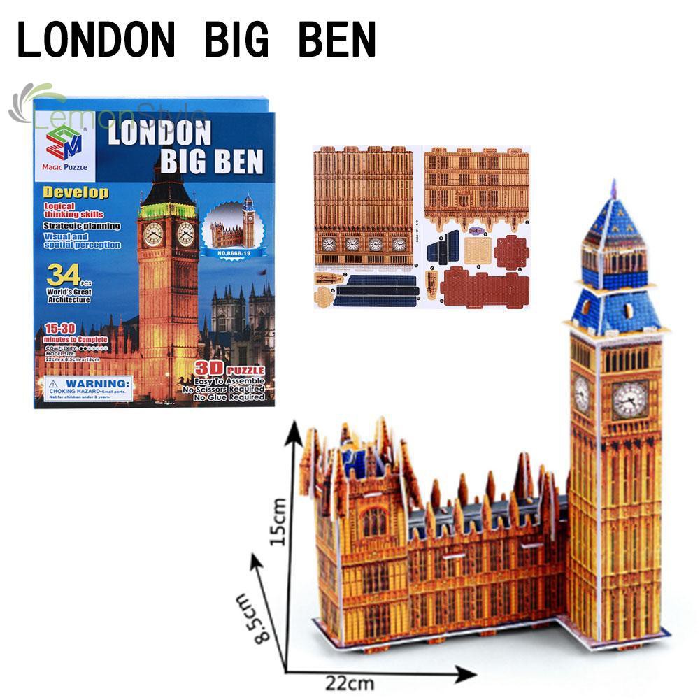 Bộ đồ chơi lắp ghép mô hình tháp Big Ben 3D DIY cho bé