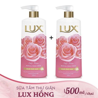 Combo 2 chai sữa tắm lux màu hồng thailand 500ml/chai