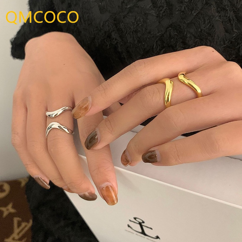 Nhẫn Hở Hai Mặt Màu Vàng / Bạc Phong Cách Vintage Thời Trang Cho Nữ