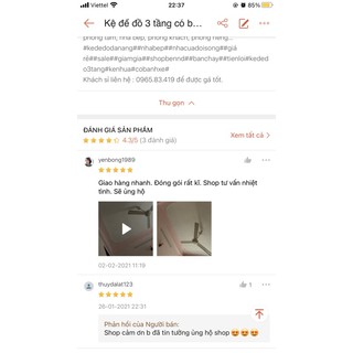 Kệ để đồ 3 tầng có bánh xe
