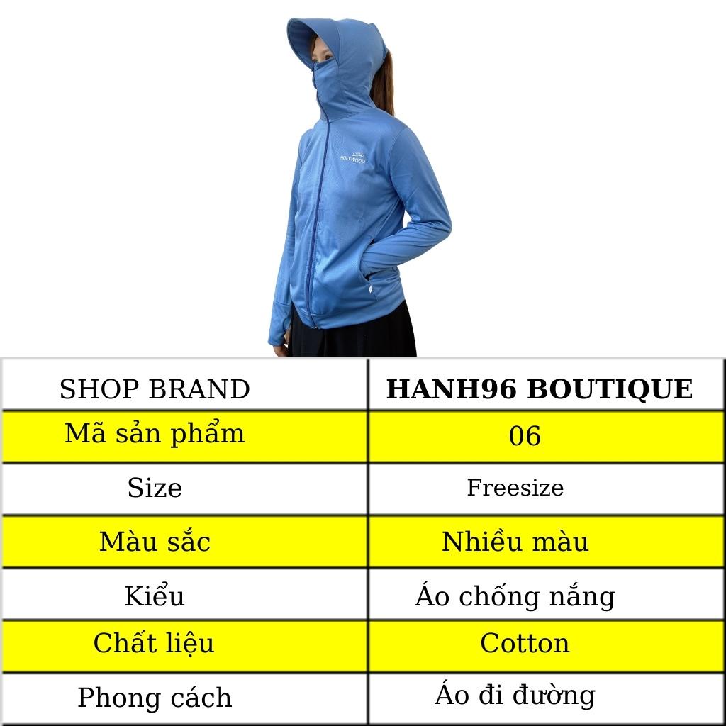 áo khoác chống nắng nữ cản tia UV- áo chống nắng trẻ trung vải kim cương thông thoáng HẠNH 96