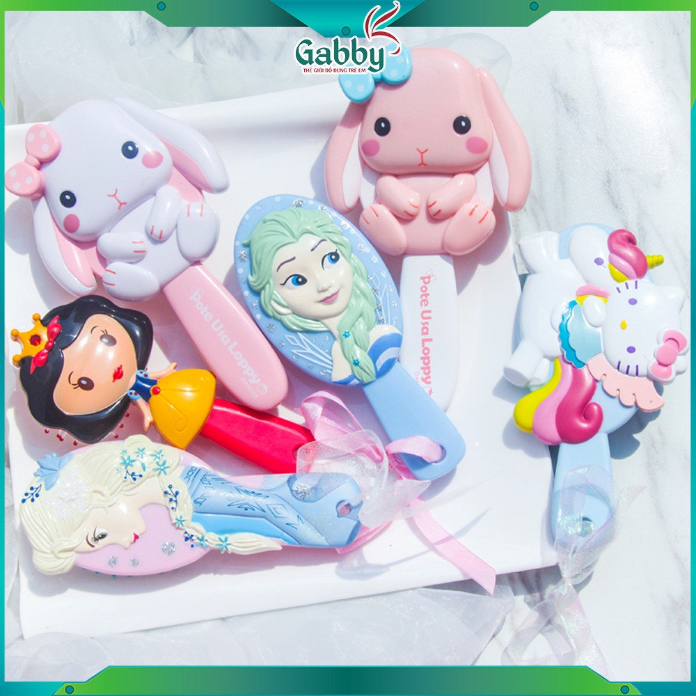 Gương - LƯỢC DISNEY CÔNG CHÚA CHO BÉ (Hình Elsa/ Hello Kitty/ Thỏ/ Alice/ Disney Princess)