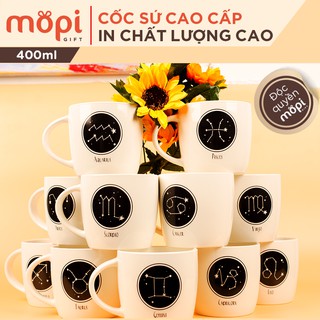 Cốc Ly Sứ Dáng Bầu Cao Cấp Bền Màu Hình 12 Cung Hoàng Đạo, Độc Quyền Mopi Gift/x6_home