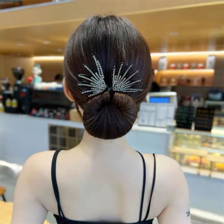 Dây buộc tóc HAIMEIKANG hình quạt đính đá thời trang cho nữ