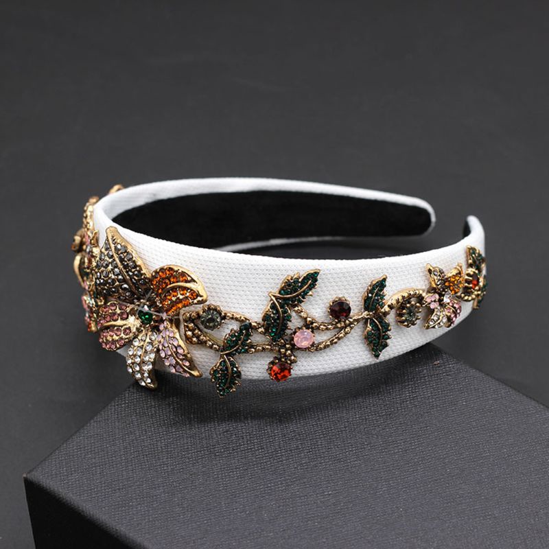 Flgo Băng Đô Cài Tóc Bản Rộng Đính Đá Thời Trang Sang Trọng