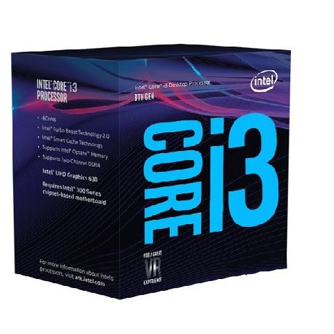 CPU Intel Core i3-8100 3.6Ghz / 6MB / 4 Cores, 4 Threads / Socket 1151 v2 (Coffee Lake)