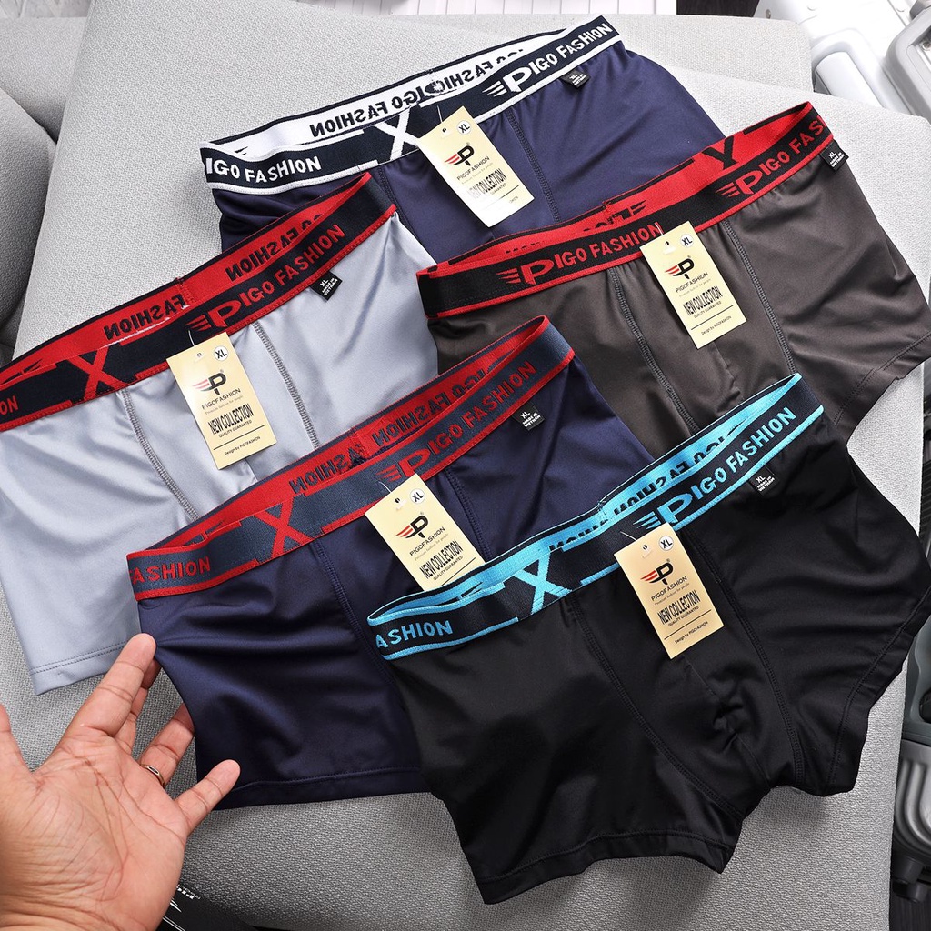 Quần lót boxer nam cotton thông thoáng bo dệt cao cấp, có big size Pigofashion QLPG03 (nhiều màu)