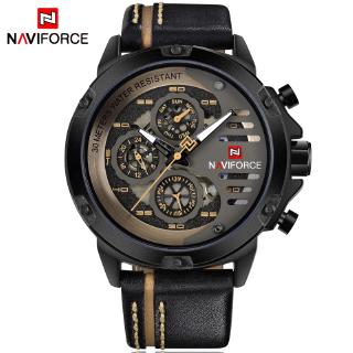 NAVIFORCE NF9110 Men Sport Fashion Leather Band Analog Quartz Watch