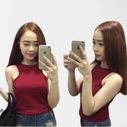 Áo ba lỗ ngược croptop vải tăm nhiều màu