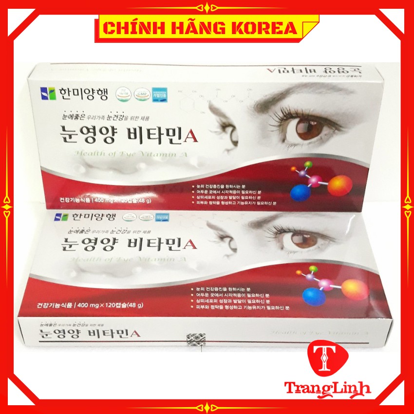 Viên bổ mắt Vitamin A Health Of Eye, hộp 120 viên - Bổ mắt hàn quốc chính hãng - tranglinhkorea