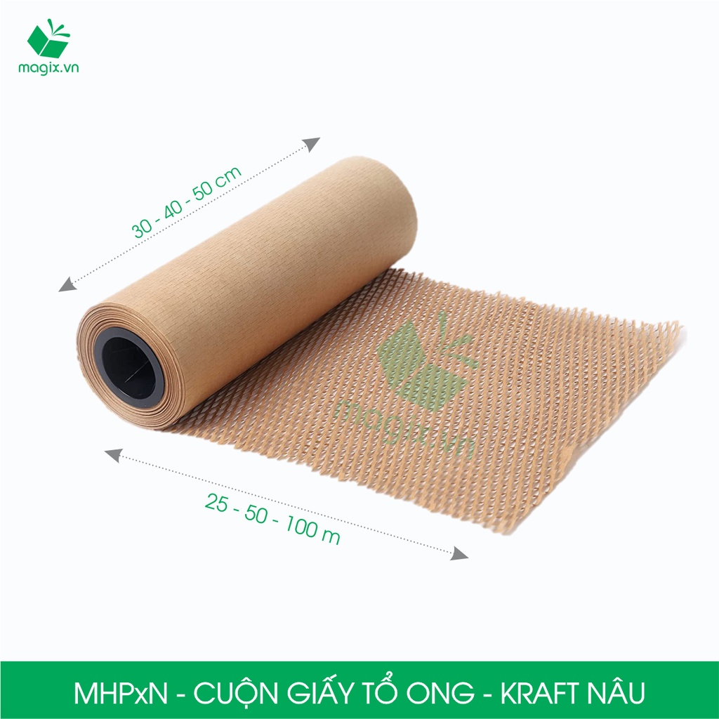 CUỘN GIẤY KRAFT TỔ ONG MÀU NÂU CHỐNG SỐC THAY THẾ BÓNG KHÍ XỐP HƠI ĐÓNG HÀNG