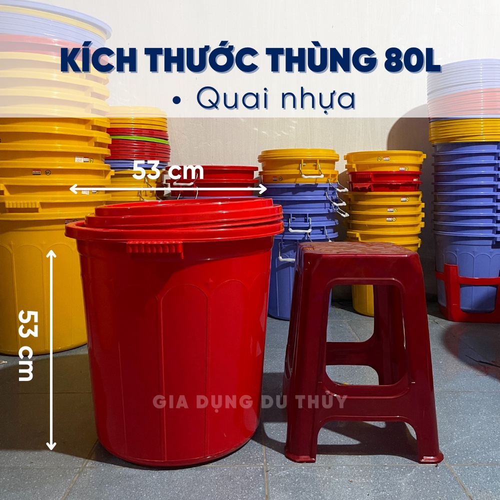 Mua Thùng nhựa đựng nước đựng gạo L đường kính cm cao cm có nắp có quai xách nhựa