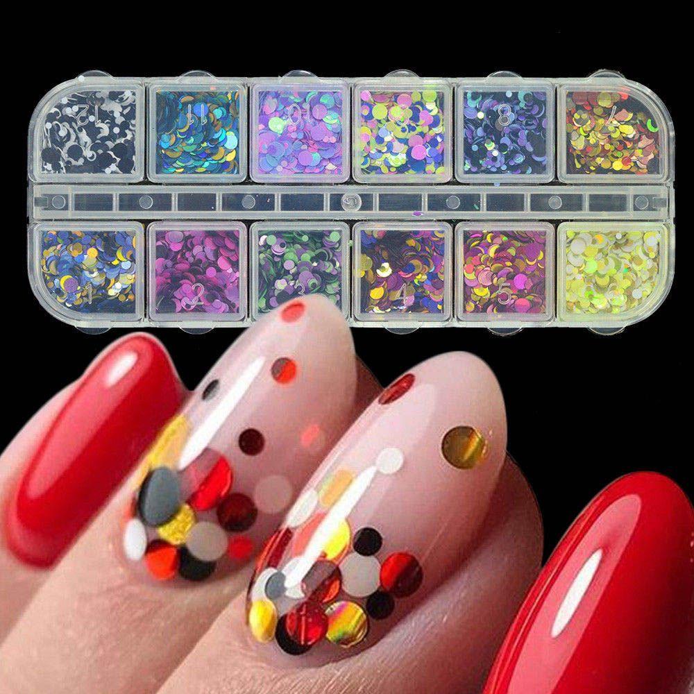 Hạt Kim Tuyến Tròn 3D Siêu Mỏng Nhiều Màu Sắc Lấp Lánh Trang Trí Móng Nghệ Thuật
