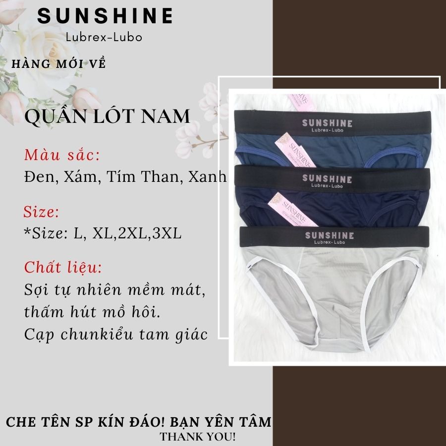 quần sịp nam tam giác kháng khuẩn cao cấp SUNSHINE co giãn 4 chiều, thoáng khí