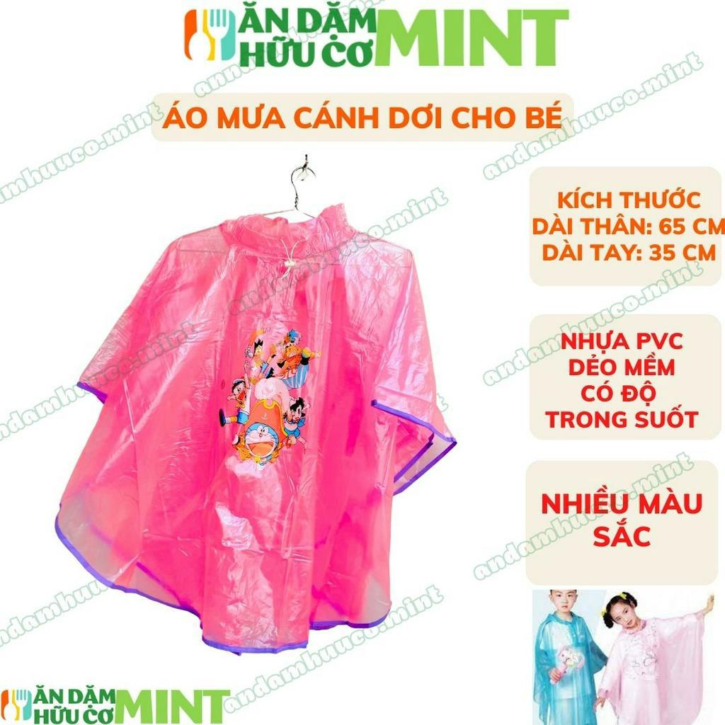 Áo mưa cánh dơi cho bé, chất liệu nhựa dẻo mềm