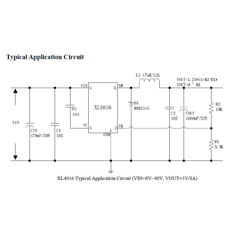 [1 CON] IC XL4016 TO-220-5 (4016 8A 40V Buck)