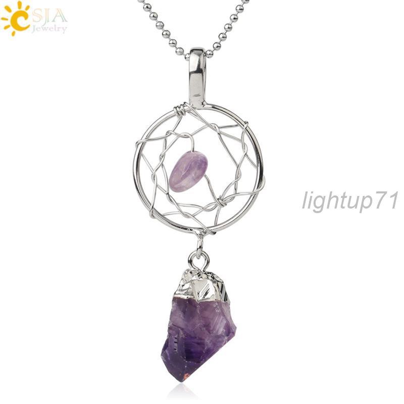 Dây Chuyền Mặt Dreamcatcher Đính Đá Pha Lê Tự Nhiên