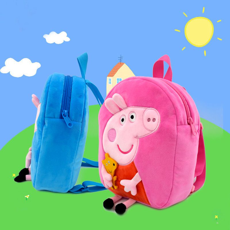 George Children Plush Backpack Toy Boy Girl Cute Kindergarten School Bag 3D Stereo Backpack Birthday Gift