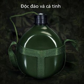 Bình tông, bình bi đông đựng nước, đựng rươu vỏ nhôm dung tích 2 lít + dây đeo