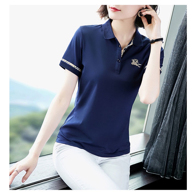 Áo Thun cotton Tay Ngắn Dáng Rộng plus size Thêu Họa Tiết Thời Trang Mùa Hè Cho Nữ Trung Niên