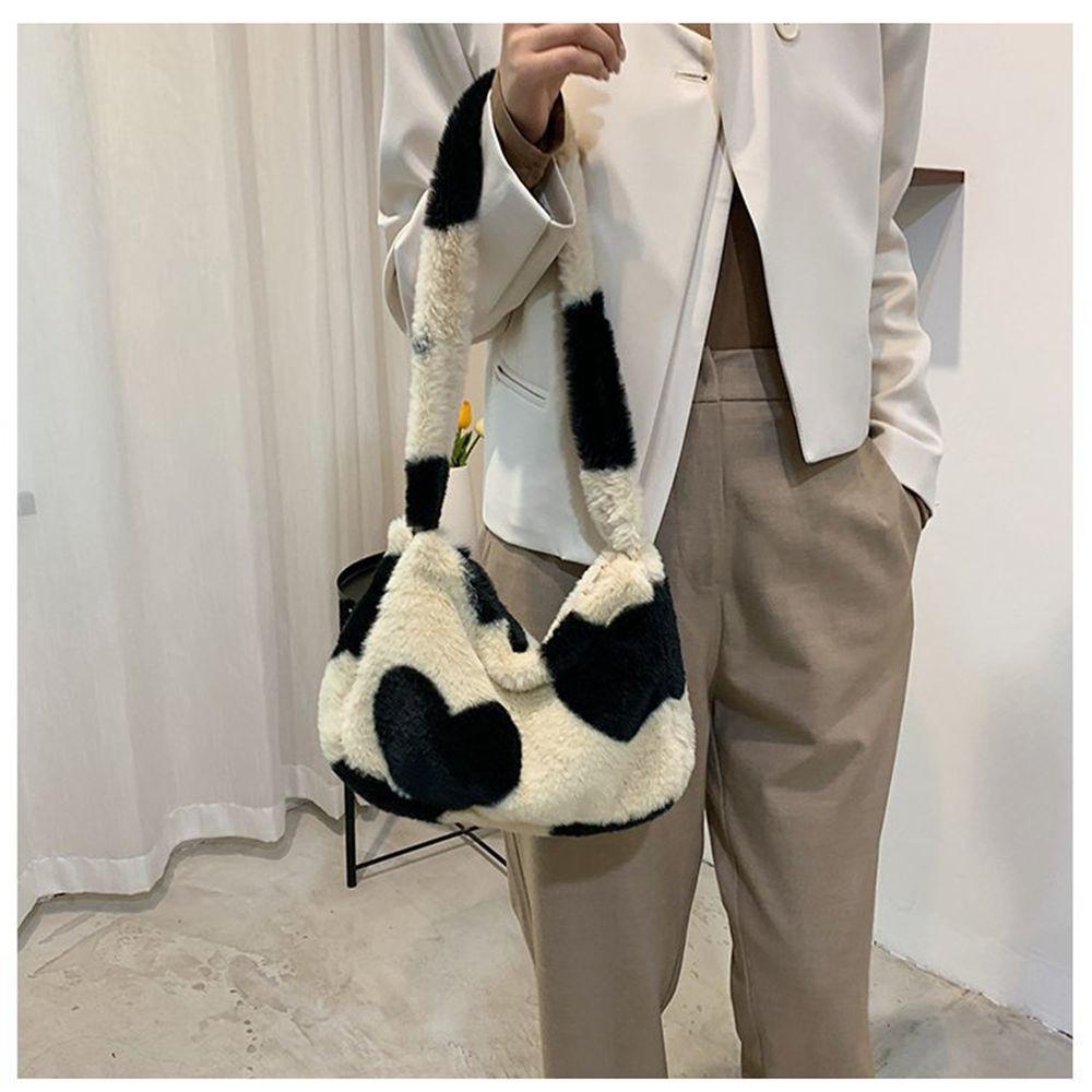 Túi Tote Đeo Vai Bằng Vải Bông In Họa Tiết Trái Tim Thời Trang MIHAN1