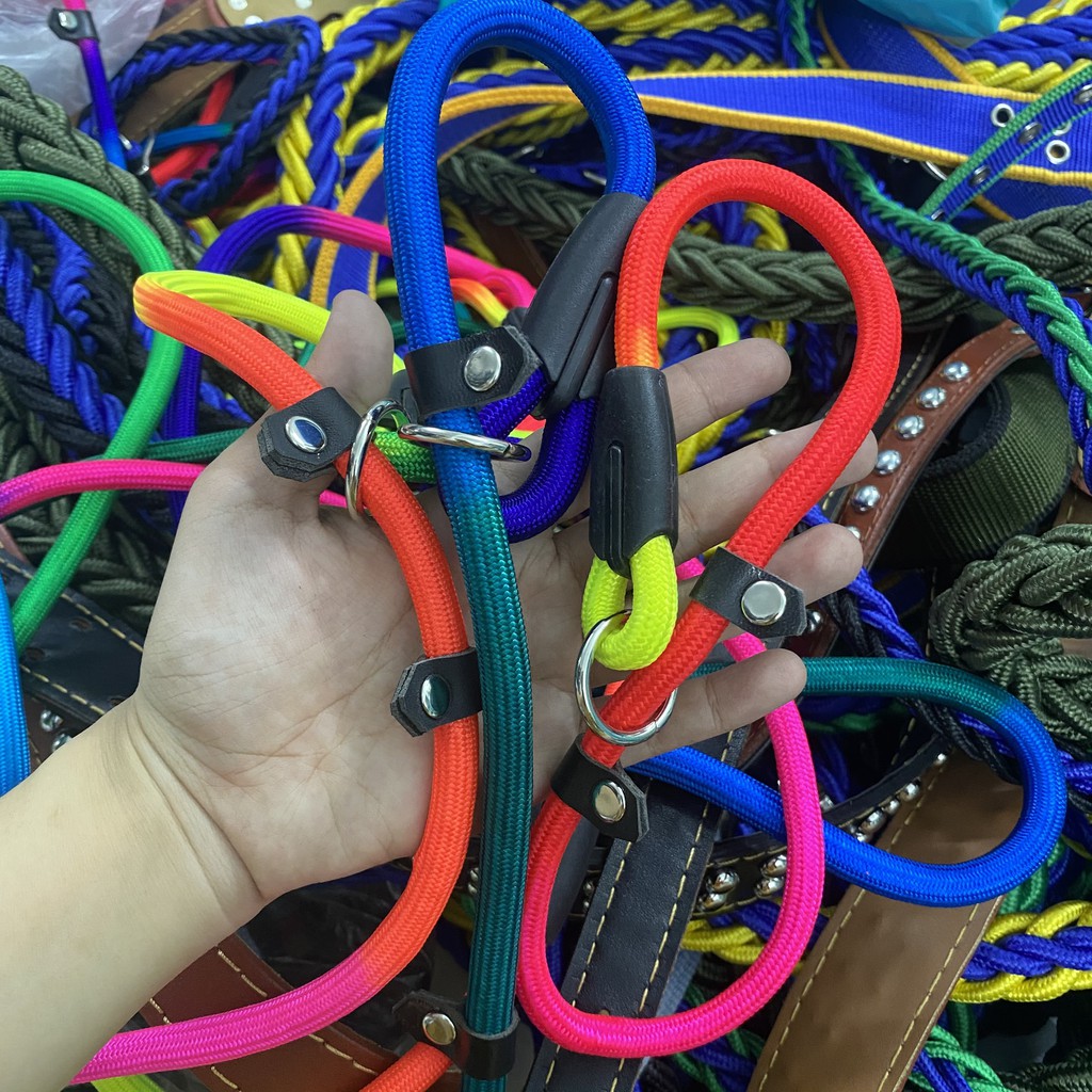 Dây dắt thú cưng cầu vồng nhiều màu sắc có thể điều chỉnh mọi kích cỡ