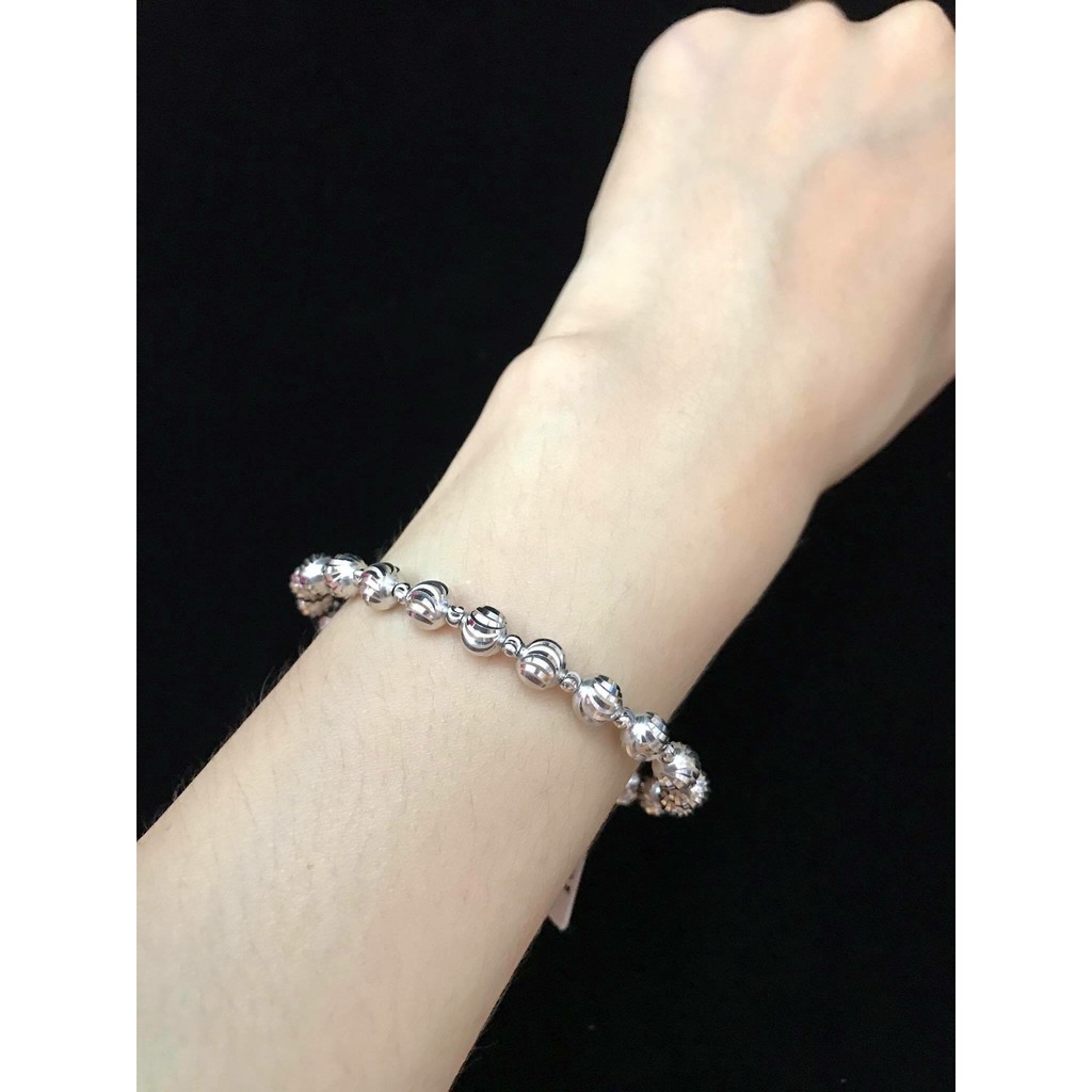 Vòng tay bi nữ 2 màu đồng non xi