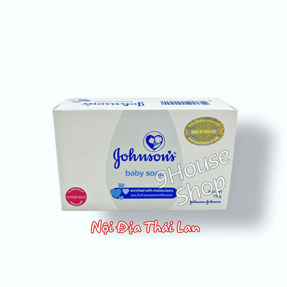 01 Cục Xà Bông Diệt Khuẩn Dưỡng Ẩm Dịu Nhẹ Johnson's Baby Soap Thái Lan 75gram