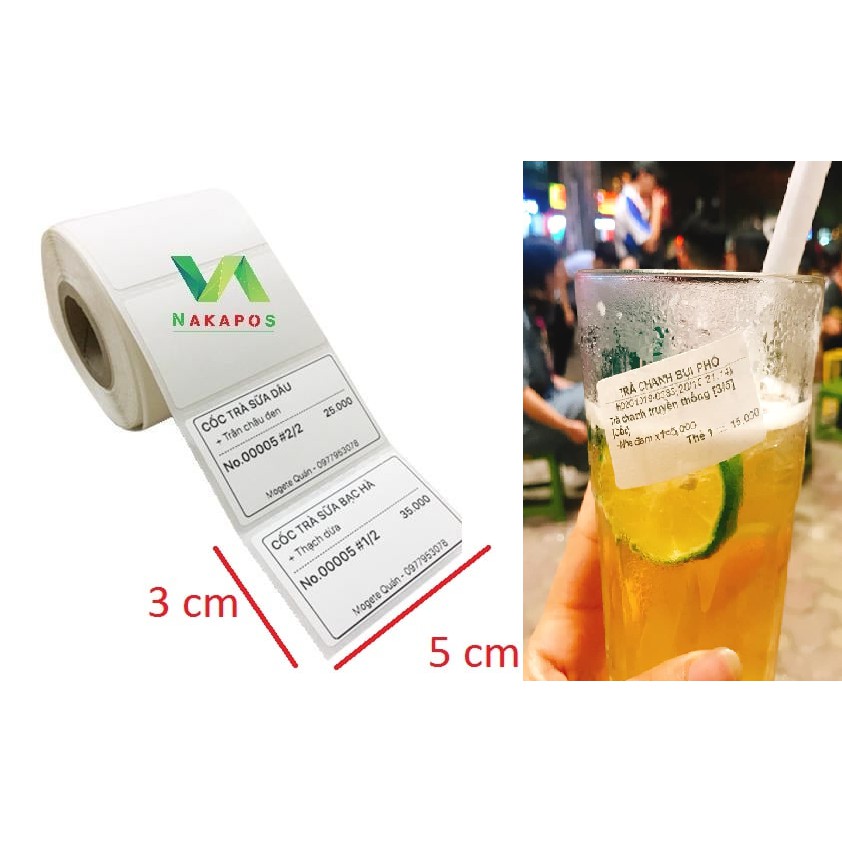 GIẤY INTEM DÁN LY TRÀ SỮA 50X30 mm NAKAPOS
