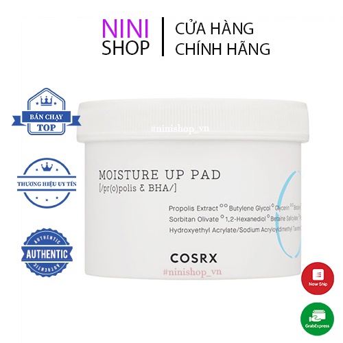 Bông cấp ẩm cho da dạng miếng Cosrx One Step Moisture Up Pad 70 miếng