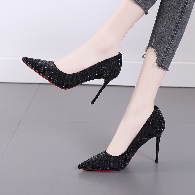 Giày Cao Gót Mũi Nhọn Đính Đá Thời Trang Dành Cho Nữ