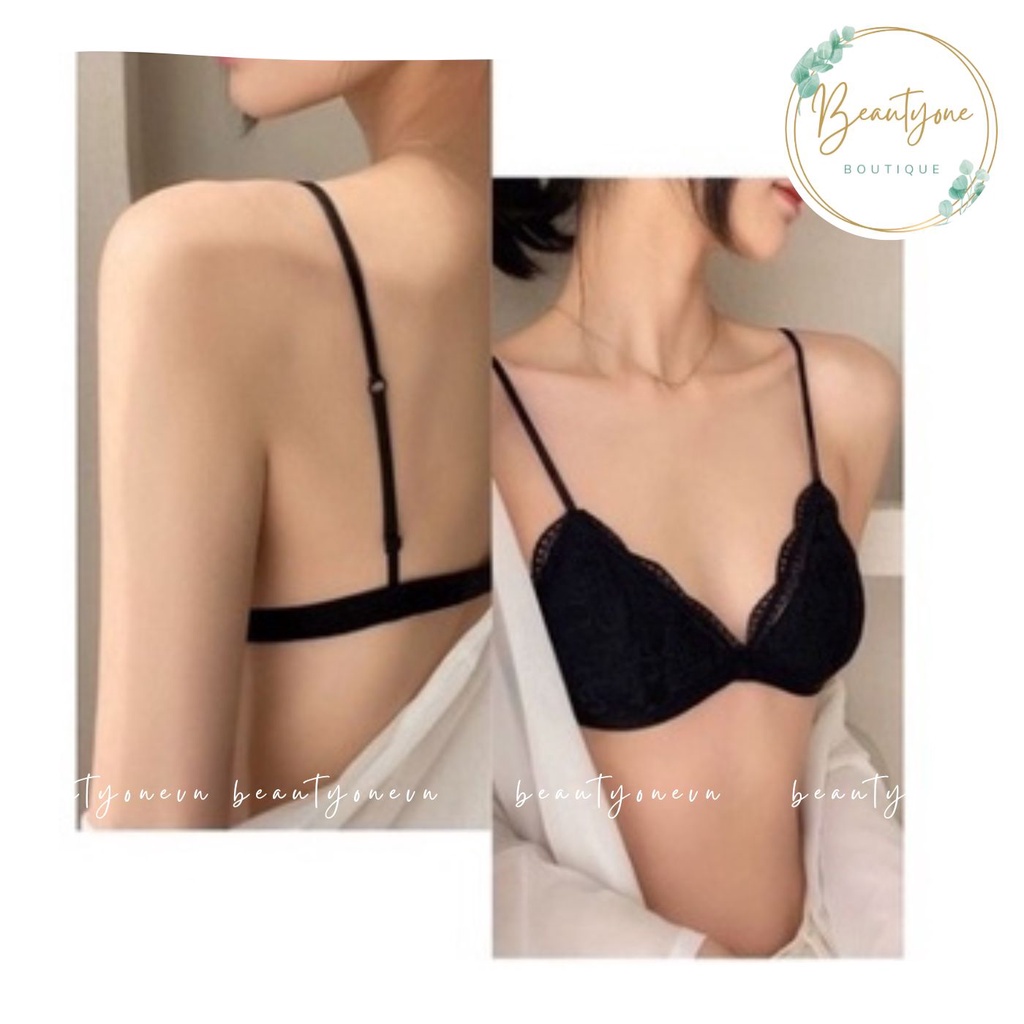 Áo Ngực , Áo Bra Ren Hoa Mềm Đệm Mỏng 2 Dây Kép Móc Cài Sau Siêu Mềm Dịu Êm-Beautyone
