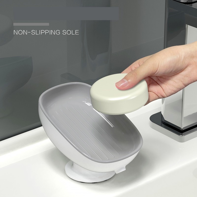 Khay Đựng Xà Phòng Hai Tầng Ráo Nước Có Giác Hút Mạnh Thời Trang Cho Nhà Bếp Nhà Tắm