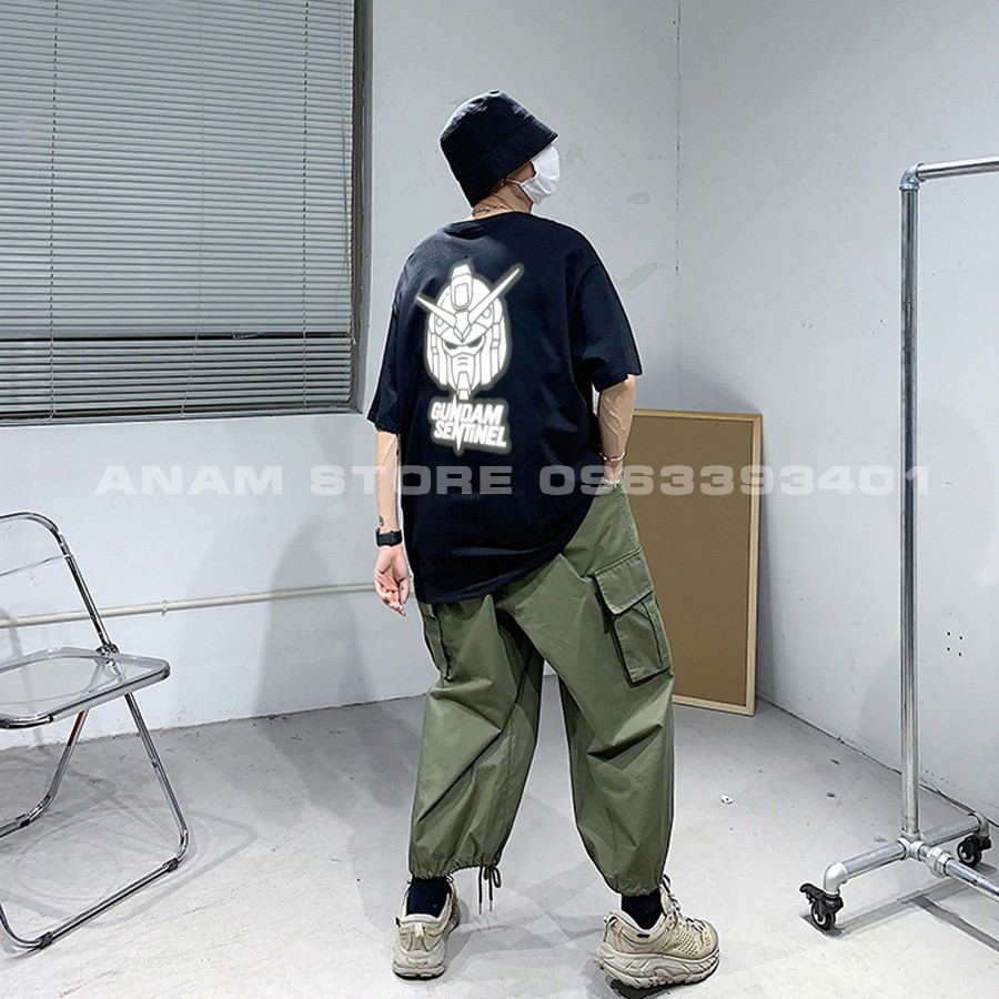 Áo thun phản quang Tay Lỡ Nam Nữ Gundam