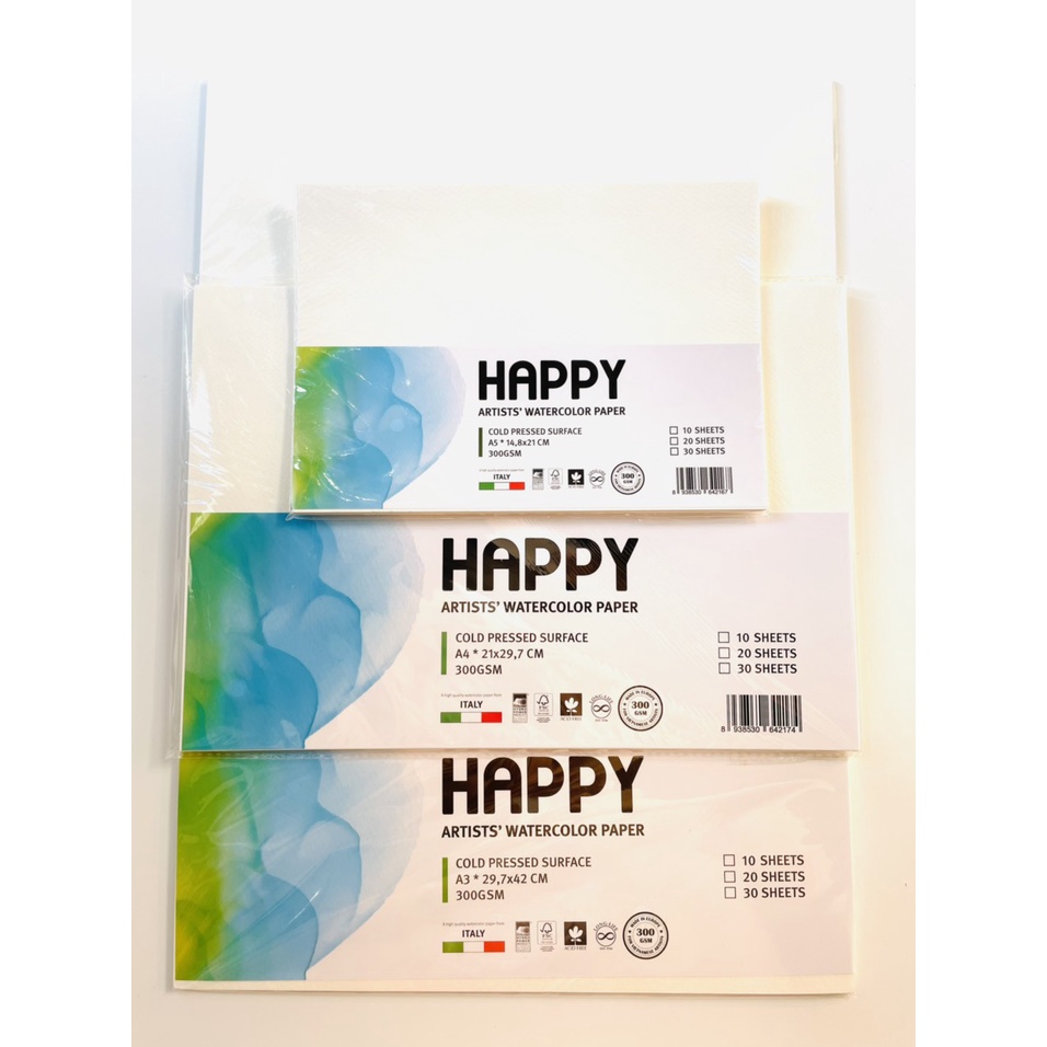 Giấy vẽ màu nước HAPPY hạng họa sĩ 300gsm