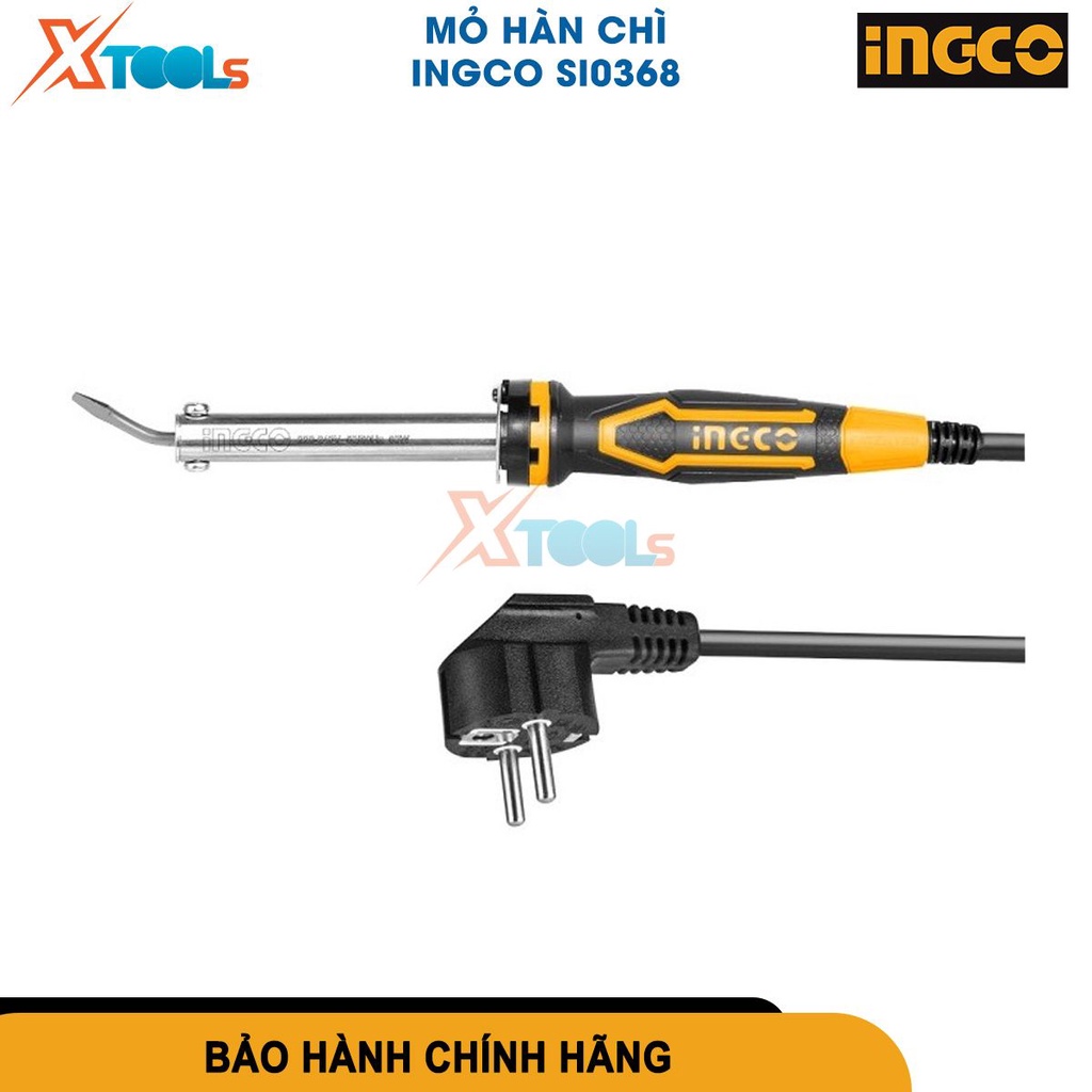 Mỏ hàn chì INGCO SI0368 máy hàn công suất đầu vào 60W thời gian làm nóng 3 ~ 5 phút đầu cong phẳng
