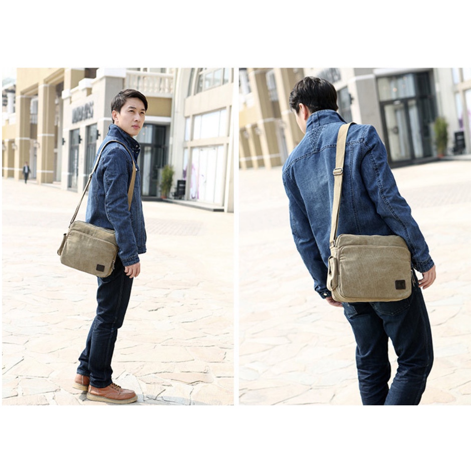 Túi đeo chéo nam vải cavans cao cấp phong cách mới